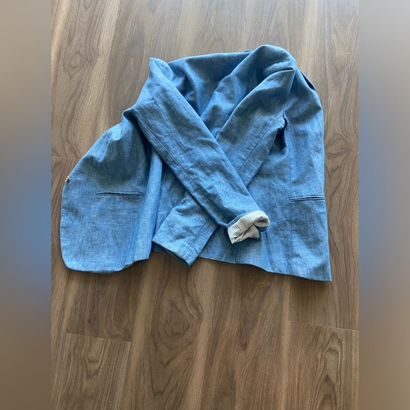 Ann Taylor LOFT Cotton Linen Blazer Jacket - Picture 4 of 8